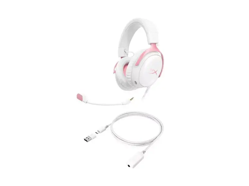 Навушники з мікрофоном HyperX Cloud III White/Pink (9W1Q4AA) - фото 2