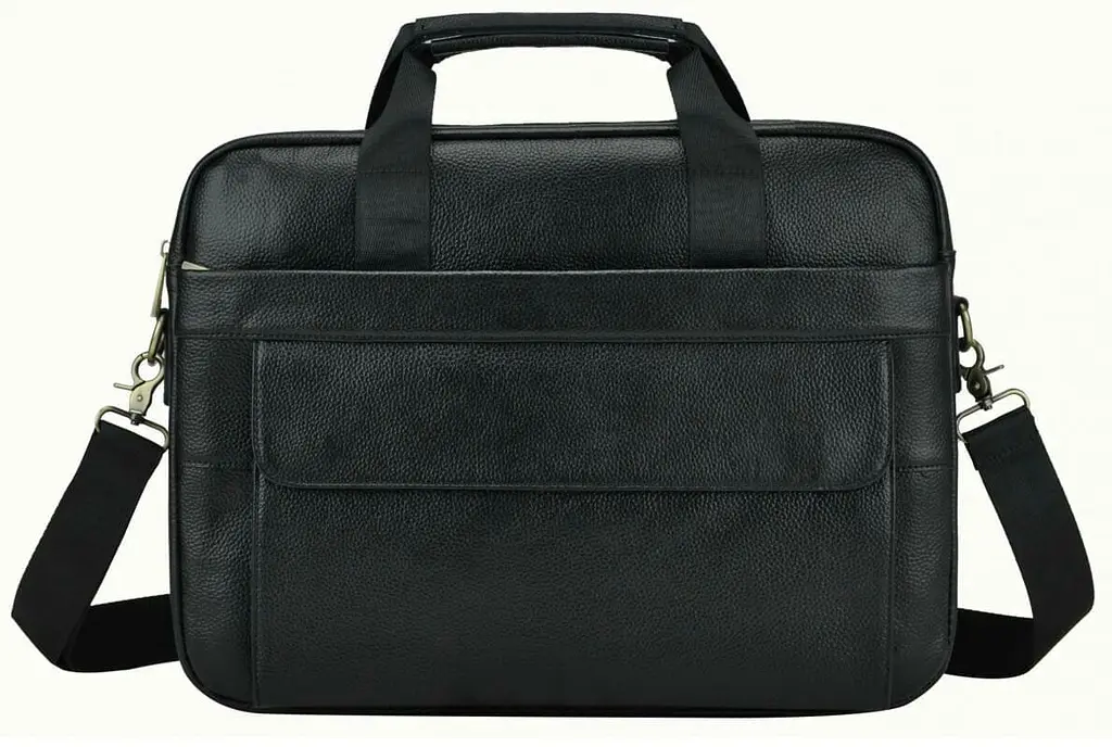 Чоловіча сумка з натуральної шкіри Tiding Bag Чорна (SA25-1131A) - фото 2
