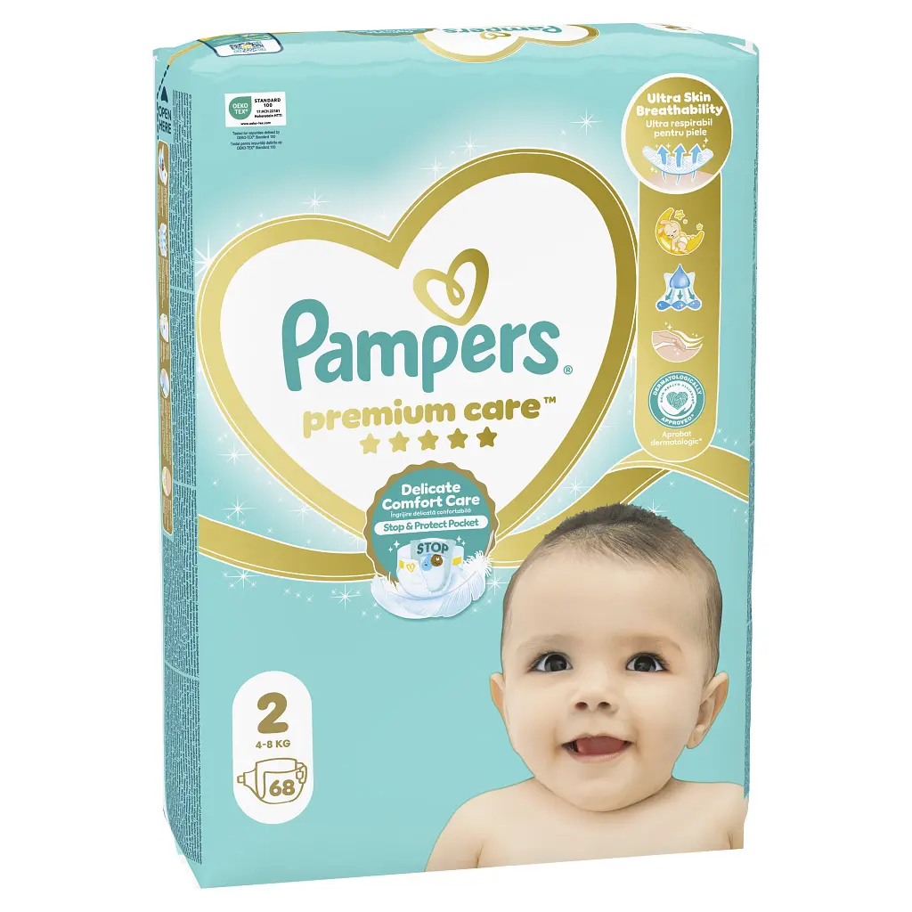 Підгузки Pampers Premium Care Розмір 2 (4-8 кг) 68 шт (8001841104874) - фото 2