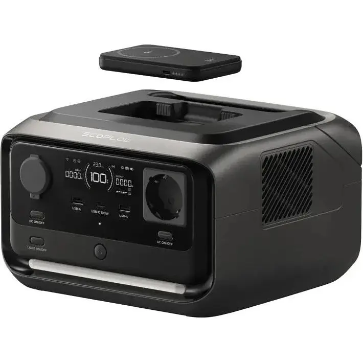 Портативная зарядная станция EcoFlow River 3 Plus Wireless 600W 288WH (EFRIVER3PLUS-W-EU-CBOX) - фото 2