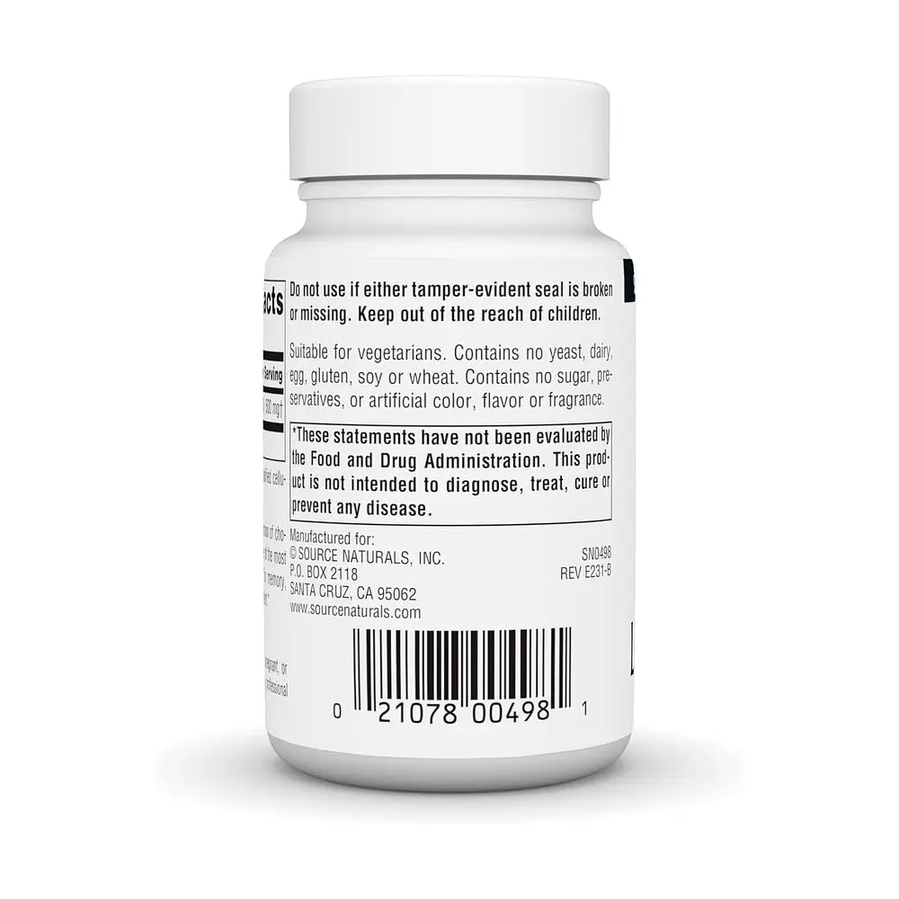 Ацетил L-карнітин Acetyl L-Carnitine 500 mg, 30 таблеток Source Naturals vit0004428 - фото 3
