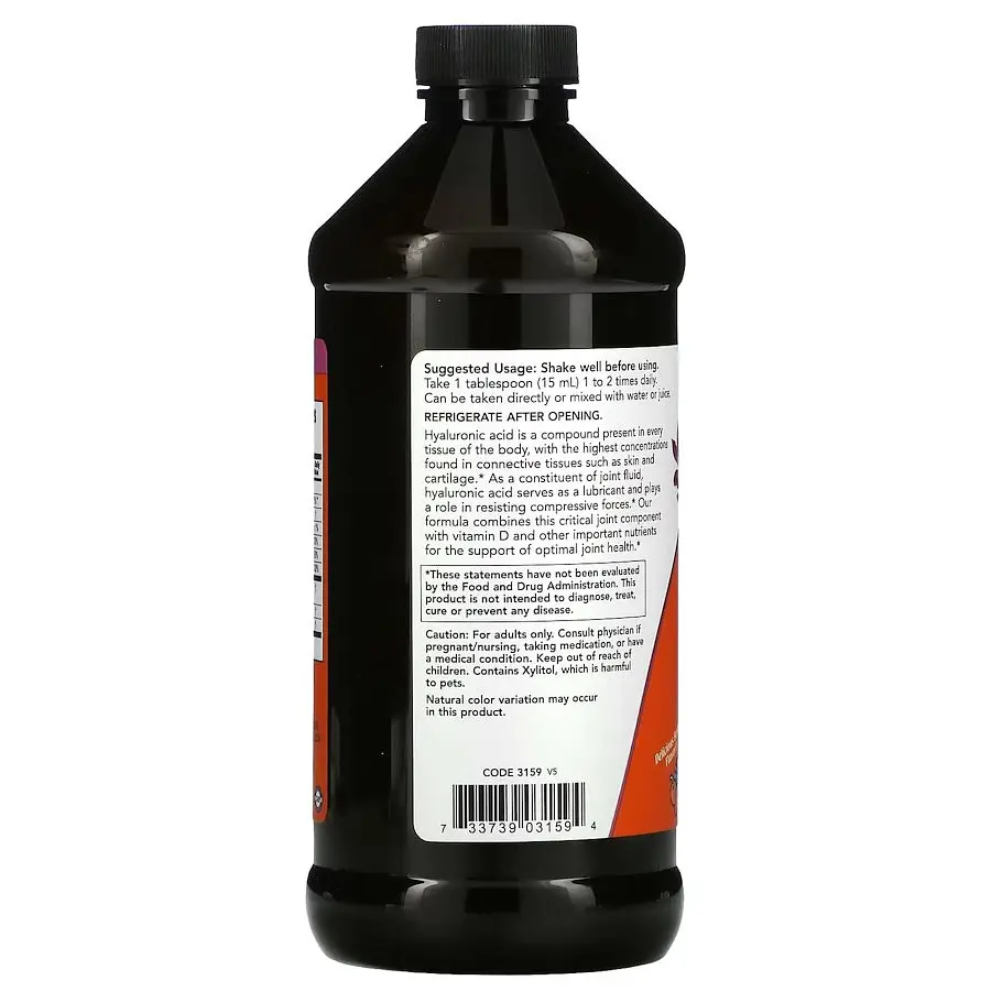 Препарат для суставов и связок NOW Liquid Hyaluronic Acid, 473 мл - фото 3