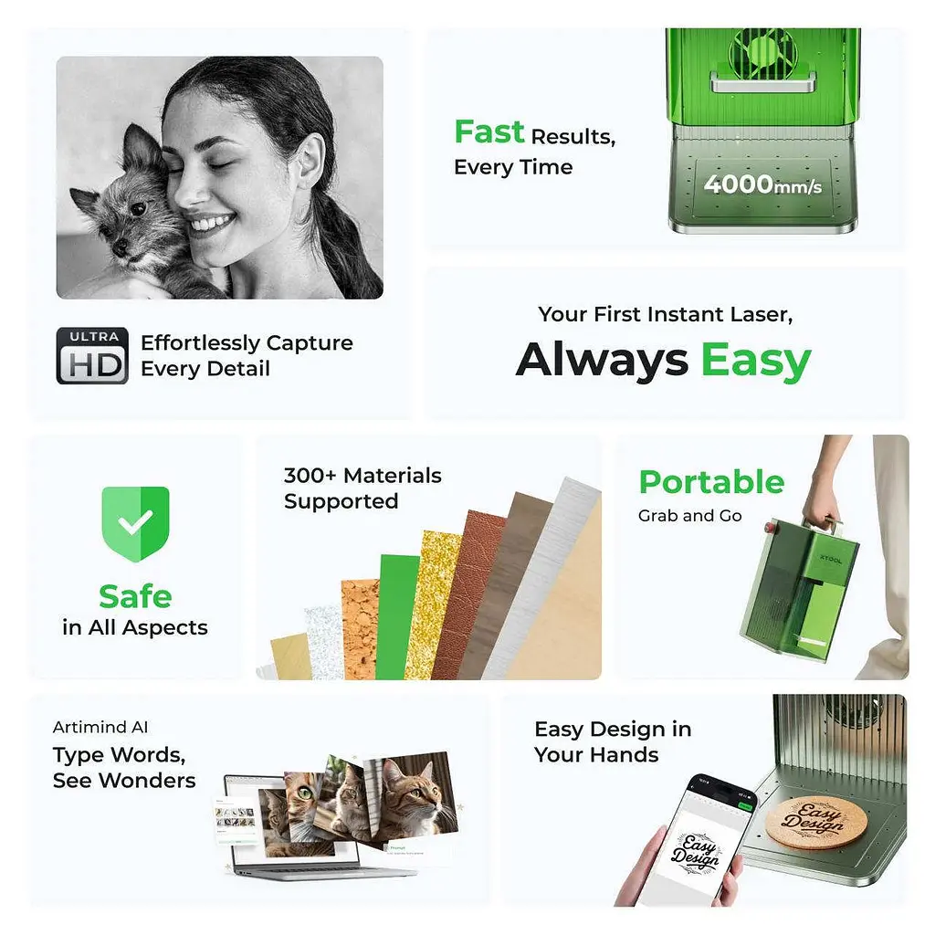 Лазерний гравірувальний верстат 2 в 1 xTool F1 Deluxe (F1-DB) - фото 7