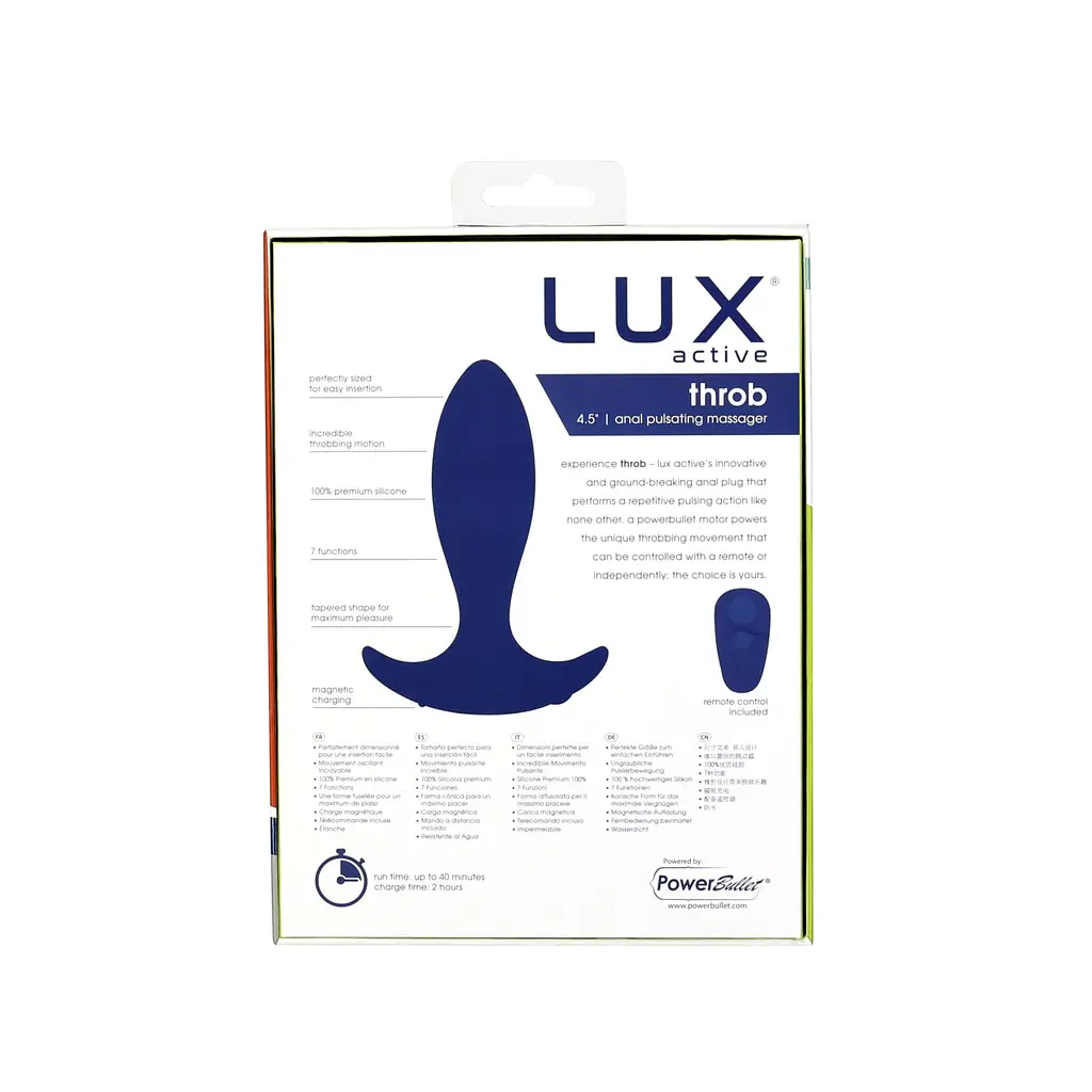 Анальна пробка-пульсатор з пультом дистанційного керування Lux Active Throb Anal Pulsating Massager, 11.5х3 см - фото 9