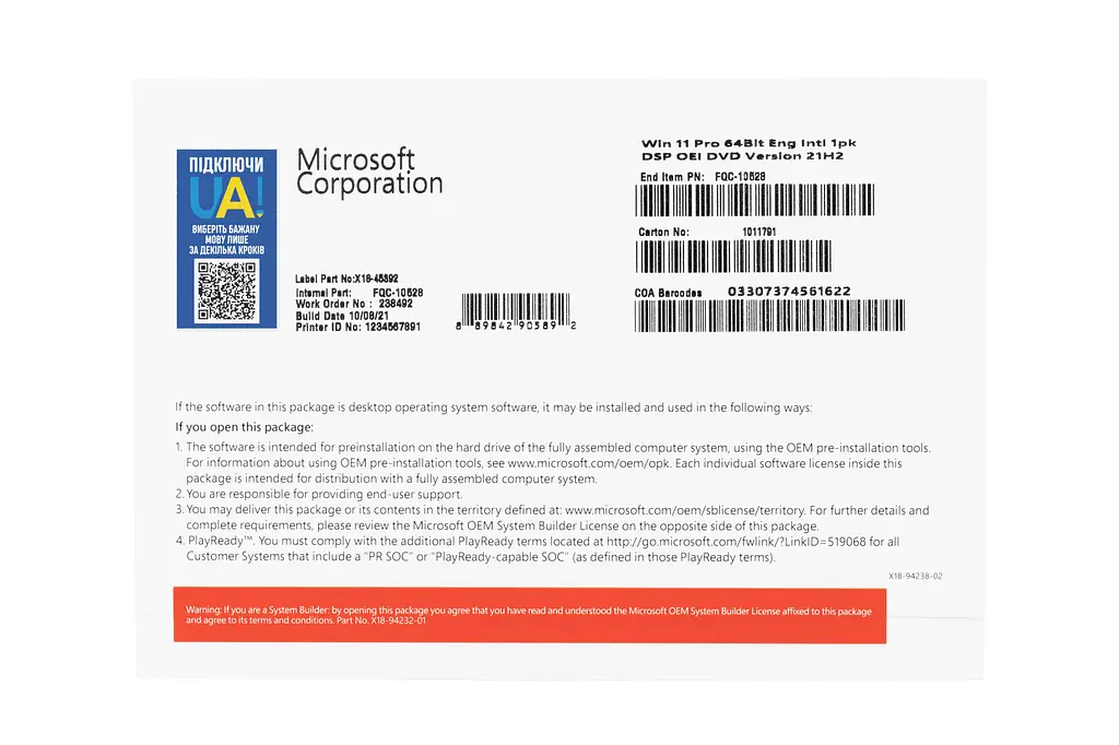 Microsoft Примірник ПЗ Windows 11 Pro англ, ОЕМ на DVD носії - фото 2