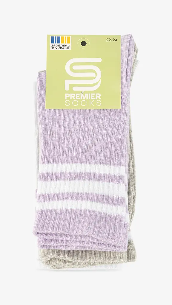 Набір шкарпеток для дівчинки 3 шт. Premier Socks 51 Смужки 23-25 Різнокольоровий (4820203375202) - фото 8