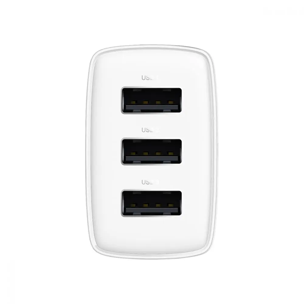 Мережевий зарядний пристрій Baseus Compact Charger 3U 17W 3USB White (CCXJ020102) [74464] - фото 3