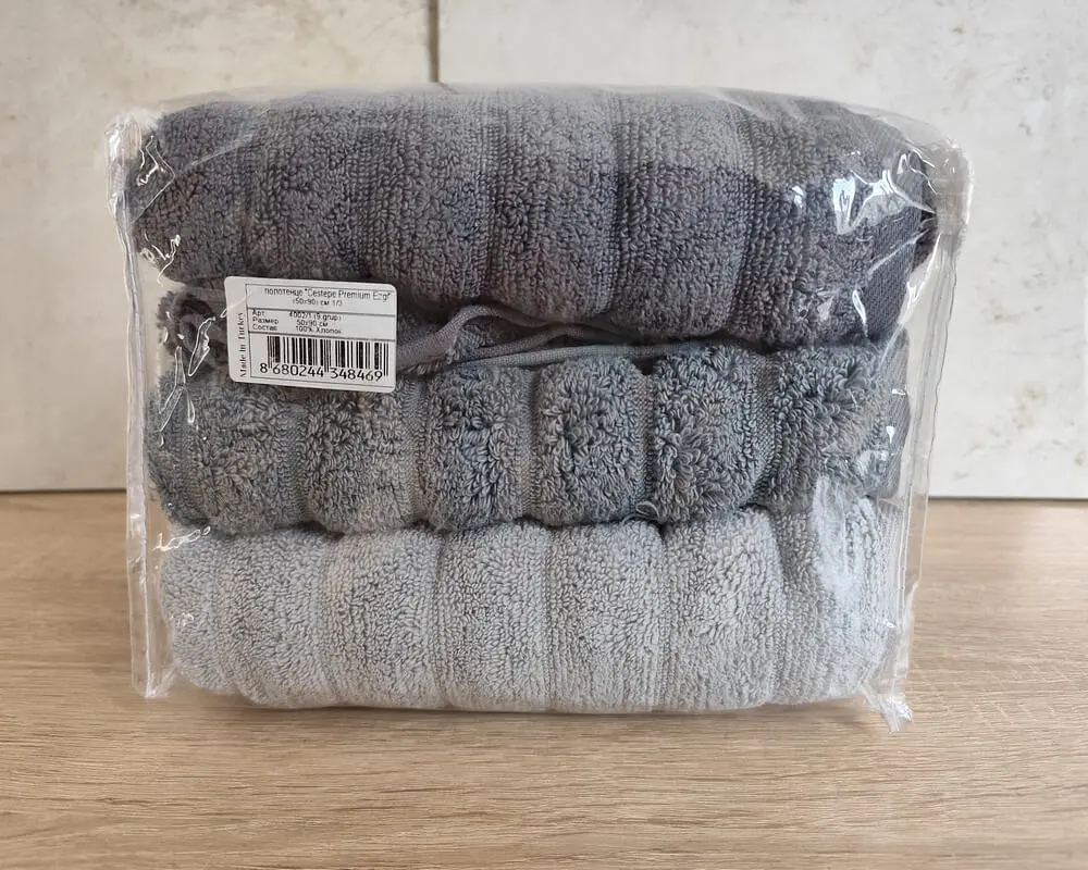 Набір турецьких махрових рушників Cestepe MicroCotton Premium 3 штуки 50x90 Ezgi 9 щільність 600 г/м2 - фото 4