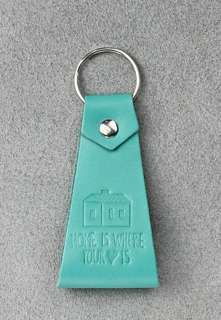 Жіночий шкіряний брелок бірюзовий - фото 2