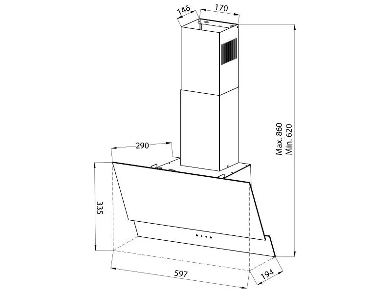 Витяжка Pyramida AGW 60 PB GWH - фото 9