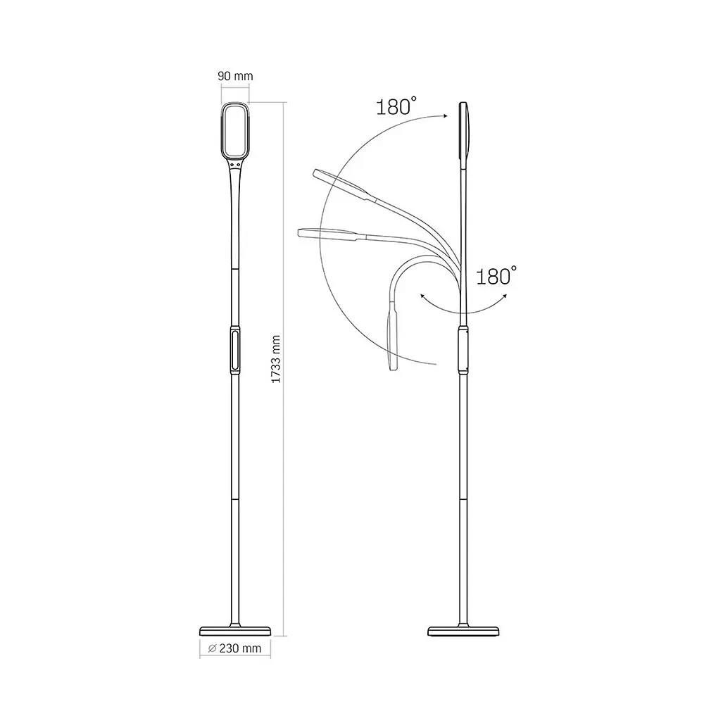 LED торшер білий VIDEX TF07W 14W 3000-5500K - фото 9