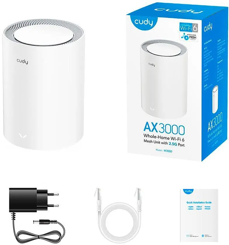 MESH-система Cudy Mesh-система WiFi 6 2.5G M3000 V2.0 White (1-Pack) дводіапазонний (73-00549) - фото 3