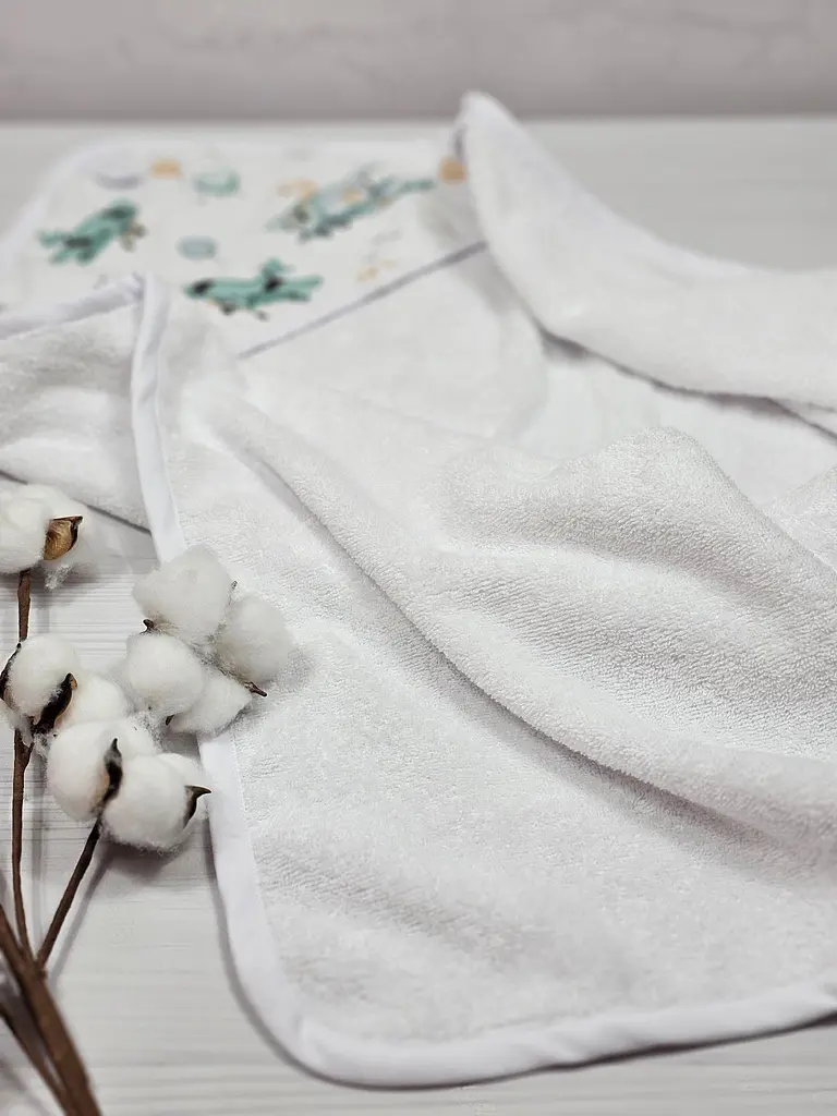 Дитячий рушничок-куточок 80х80 a.l.babybox Політ звірів Білий - фото 3