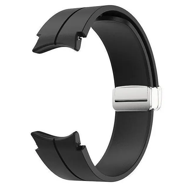 Ремешок для Samsung Galaxy Watch 4 44mm - черный ширина крепления 20мм силикон Watchbands Cls (W15-1WB12281122) - фото 3