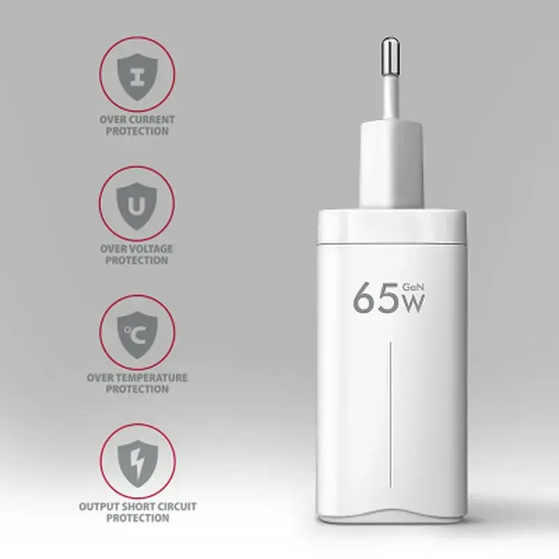 Зарядний пристрій AXAGON 1xUSB + 2xUSB-C 65W QC4+ PD3.0 PPS white (ACU-DPQ65W) - фото 6