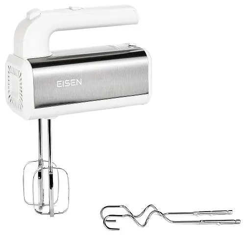 Миксер Eisen EHM-55W, White, 550W, ручной, 5 скоростей, винчики, крюки для замеса теста, защита от перегрева - фото 3
