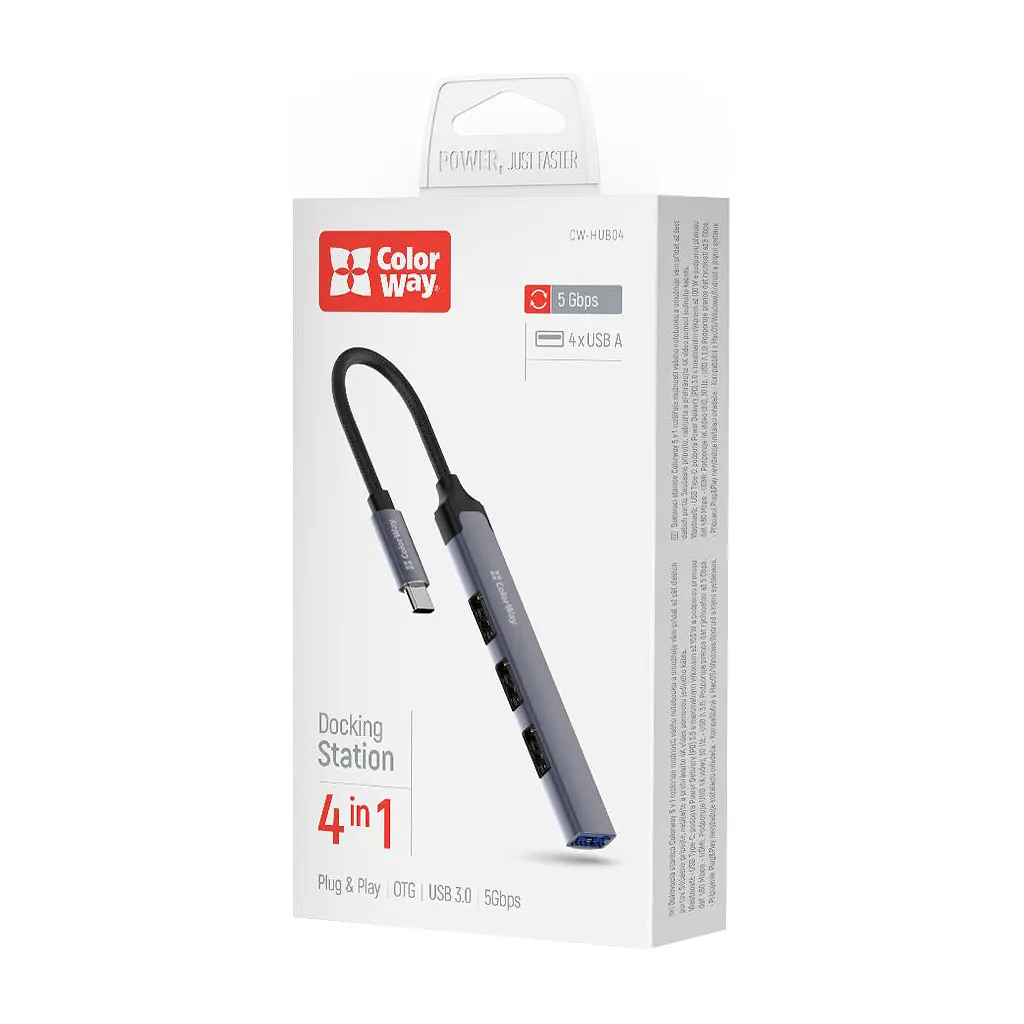 Концентратор ColorWay USB-C 4-в-1 USB2.0х3/USB3.0 (CW-HUB04) - фото 10