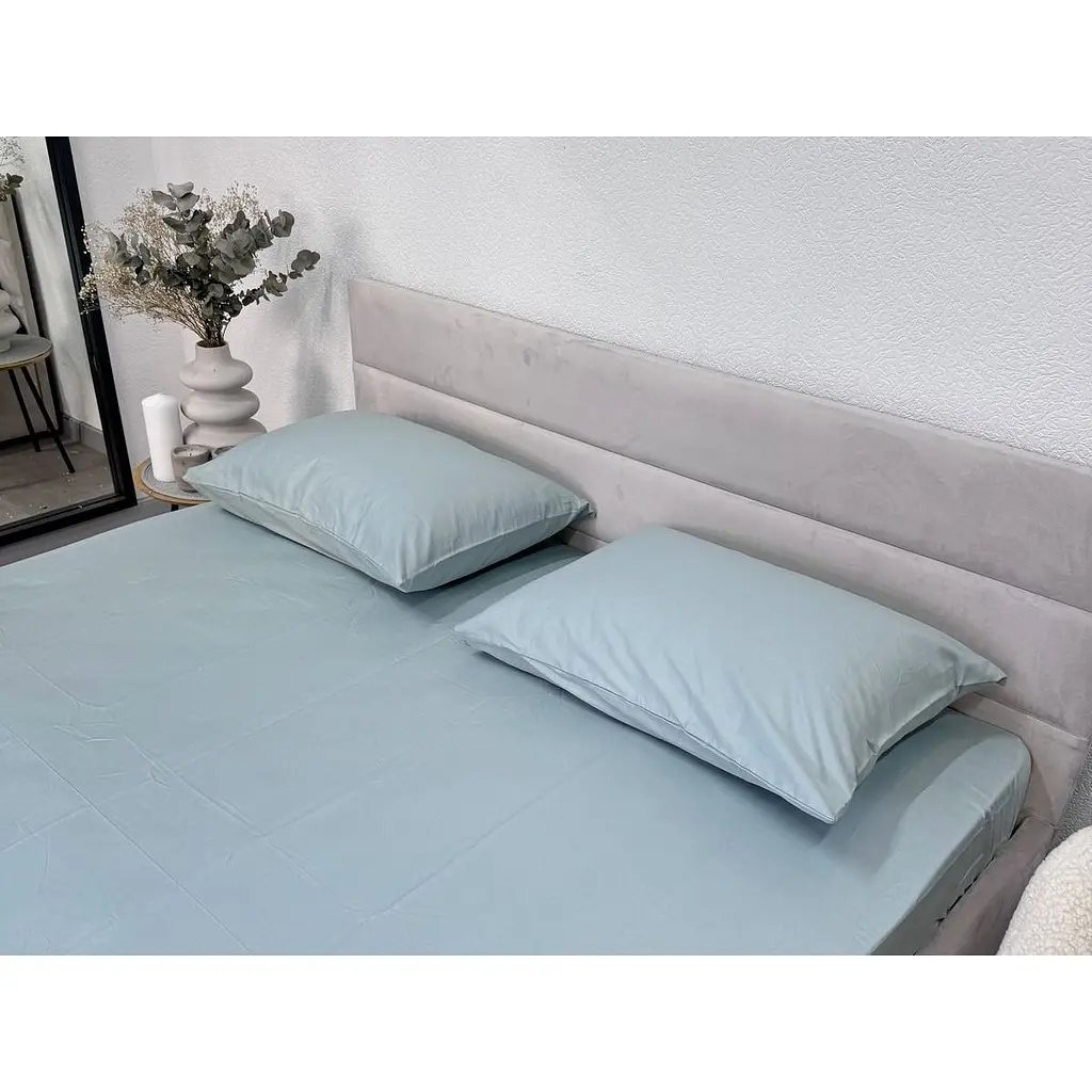 Наволочка Ecotton Aqua Grey сатин 50х70 см 2 шт. сіро-блакитна (24736) - фото 3