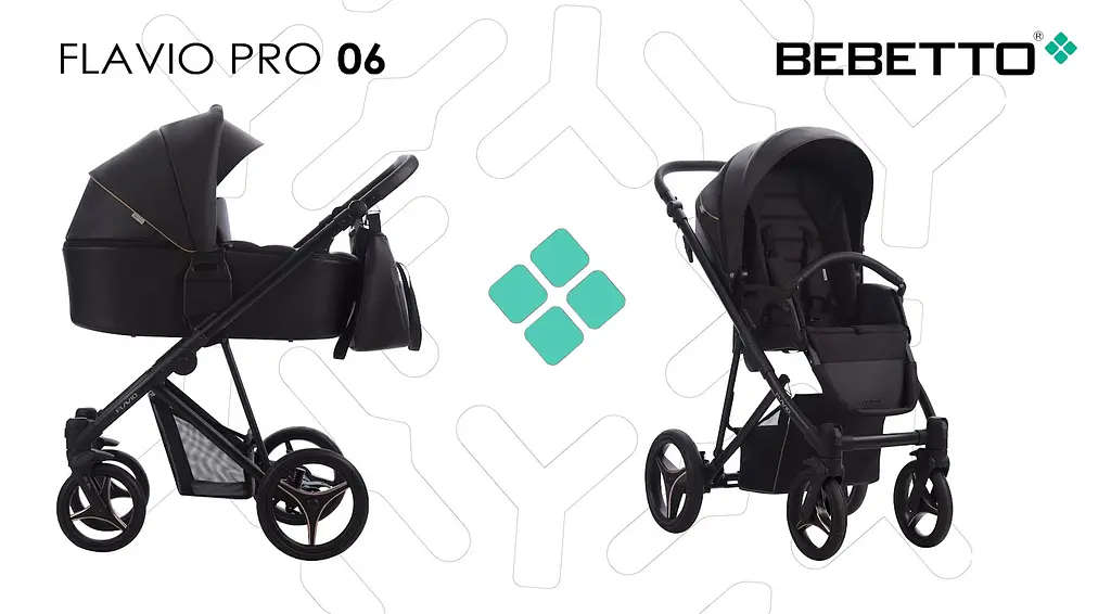 Універсальна коляска 2 в 1 Bebetto Flavio Pro, 06 Чорний (503.12.21.P06) - фото 2