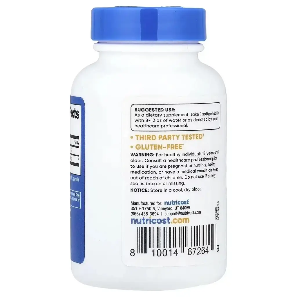 Вітамін К2 Nutricost у формі МК-7, 100 мкг 240 гелевих капсул - фото 3