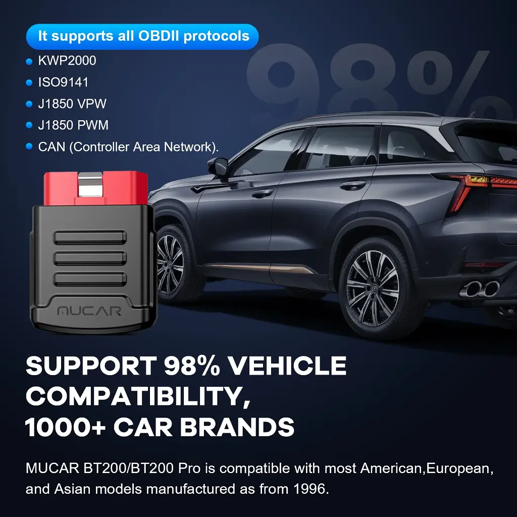 Універсальний автосканер Мультимарочний OBD2 Mucar BT200 Pro Професійний діагностичний автомобільний сканер ОБД2, EOBD, ELM327 (19802) - фото 9
