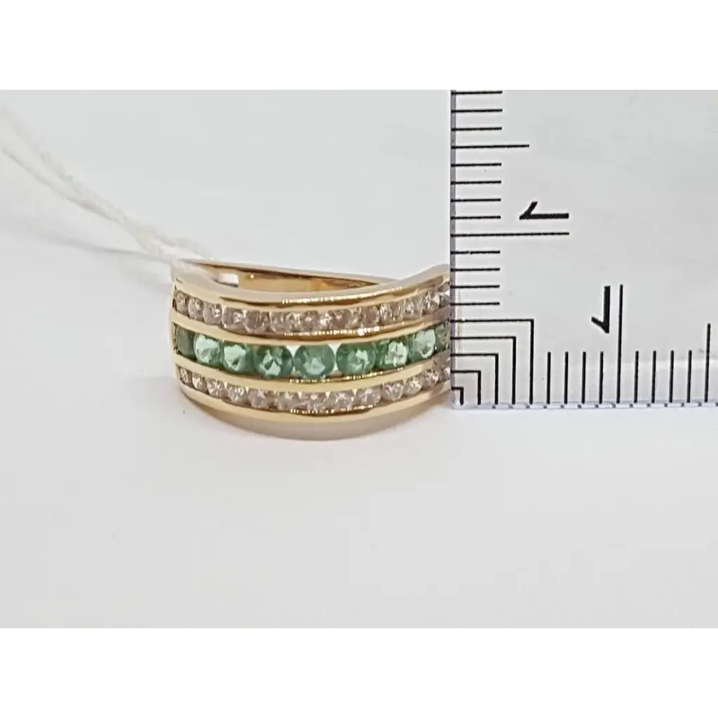 Золоті сережки Центрумикс трейд з діамантами і смарагдом. ЕЕ6119К - фото 5