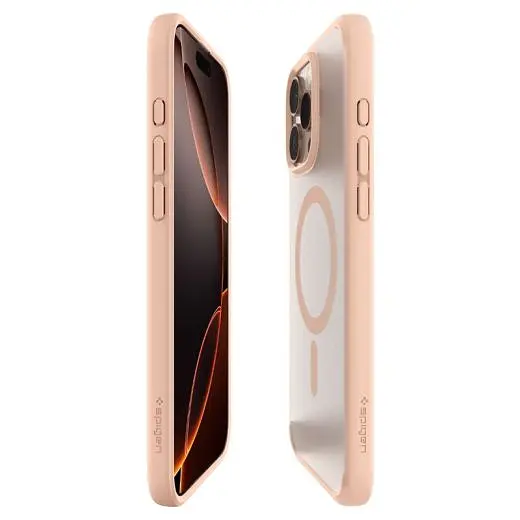 Прозорий чохол Spigen Ultra Hybrid T (MagFit + Camera Control) Frost Rose Titanium для iPhone 16 Pro (ACS09071) - фото 5