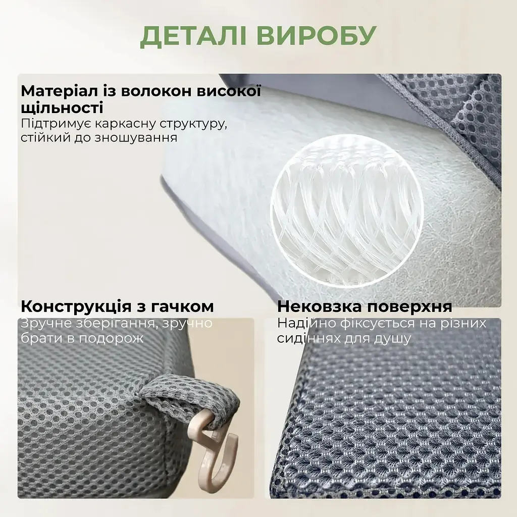 М'яка накладка на сидіння для душу Supretto з протиковзкою основою - фото 4