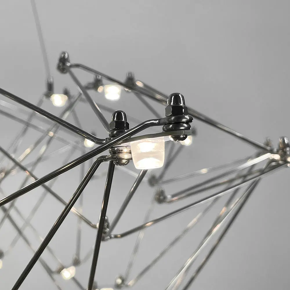 Невесомая серебряная люстра Ø 80 см Ст. MJ 206-800 CH | Line F - фото 5