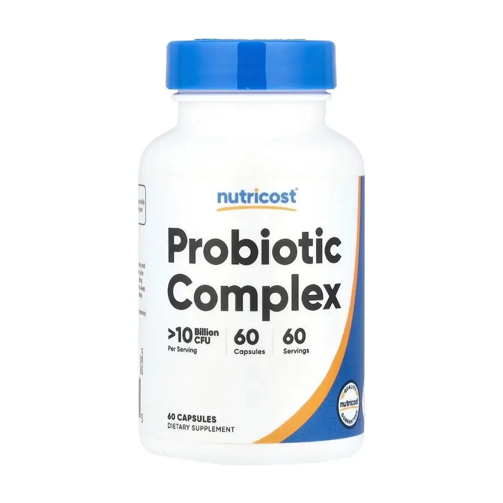 Вітамінно-мінеральний комплекс Nutricost Комплекс пробіотиків, 10 млрд КУО, Probiotic Complex, 60 капсул (NCS67585)