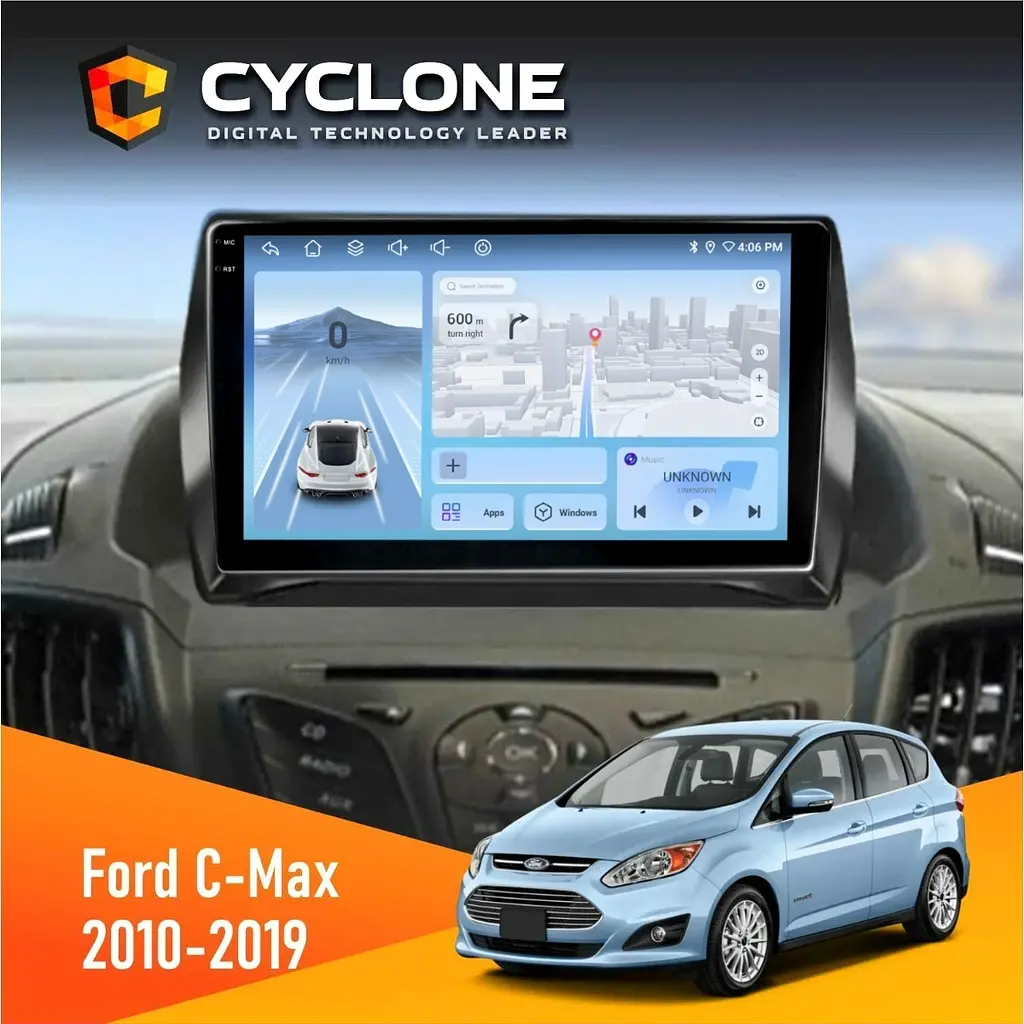 Штатна магнітола Ford C-Max 2010-2019 Cyclone C9-012 4x64, DSP, 4G Cyclone (НФ-00007849)