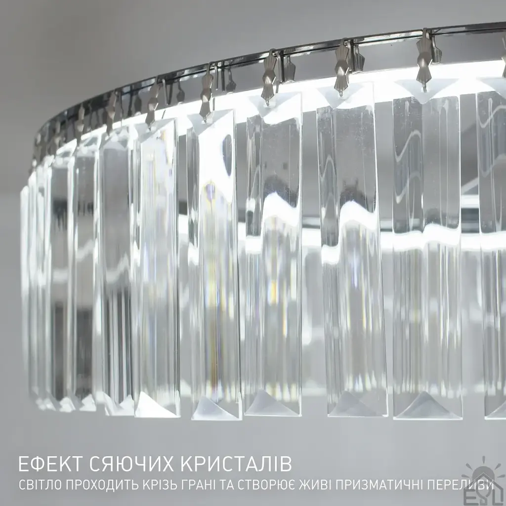 Керована світлодіодна SMART люстра TOPAZ 52 Вт 500x145 мм Хром ESLLSE - фото 7