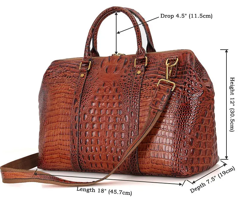 Сумка кожаная дорожная Vintage 46х30.5х19 см sum0012539 - фото 3