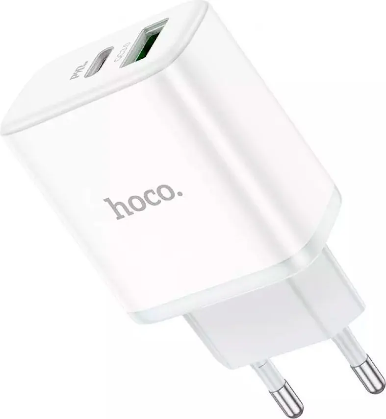 Мережевий зарядний пристрій Hoco C105A PD 20W White [86910] - фото 3