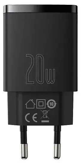 Мережевий зарядний пристрій Baseus Cube Fast Charger USB+Type-C 20 W P10111403113-00 Black - фото 4