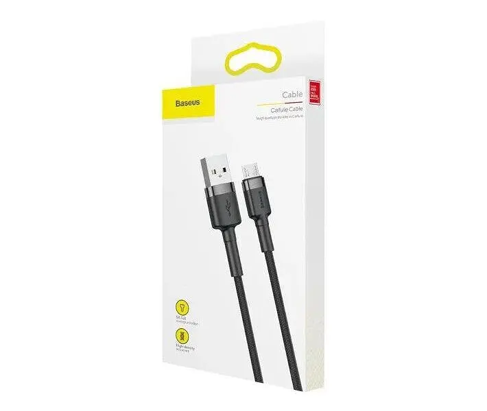 Кабель Baseus Cafule Cable USB for Micro 1.5A 2.0 м Grey/Black (CAMKLF-CG1) - фото 3