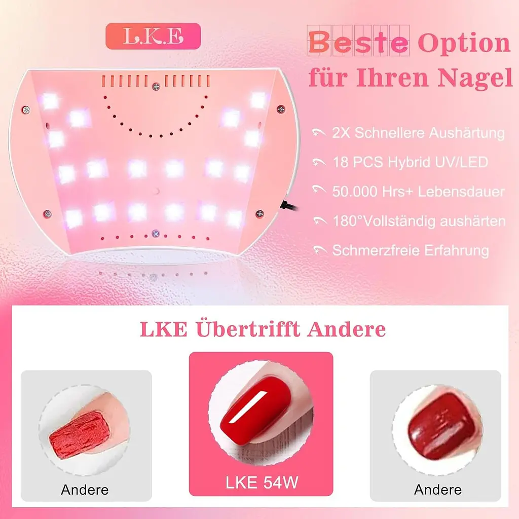 UV/LED лампа LKE 54 Вт для манікюру з дисплеєм, таймером і сенсором - фото 4
