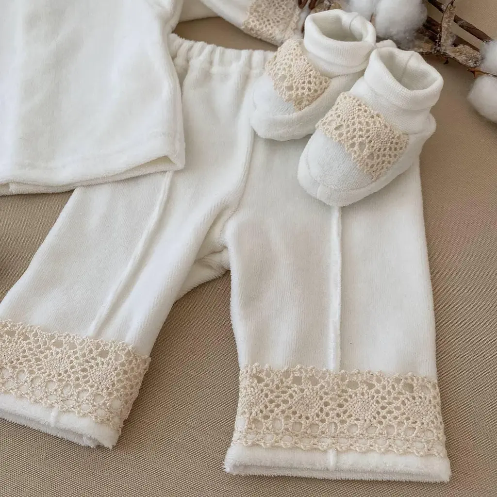 Костюм для хрещення "Натхнення-2" велюр зріст 86 см (12 – 18 місяців) Betis Молочний - фото 3
