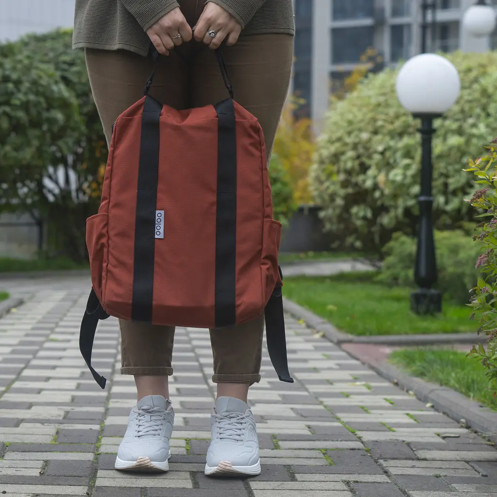 Рюкзак-антивор OOLOO Кенгуру mini 40x30x12 см, терракотовый 2249 - фото 6