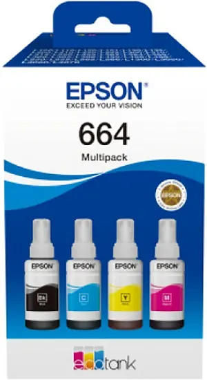 Чорнило комплект EPSON 664 B/C/M/Y 4x70ml MultiPack (C13T66464A) - фото 3