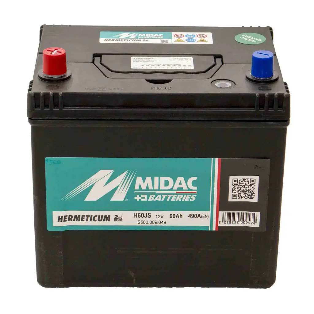 Аккумулятор 6СТ-60A MIDAC HERMETICUM Asia, 12V, 60Ah,  (+/-), EN460А - фото 2