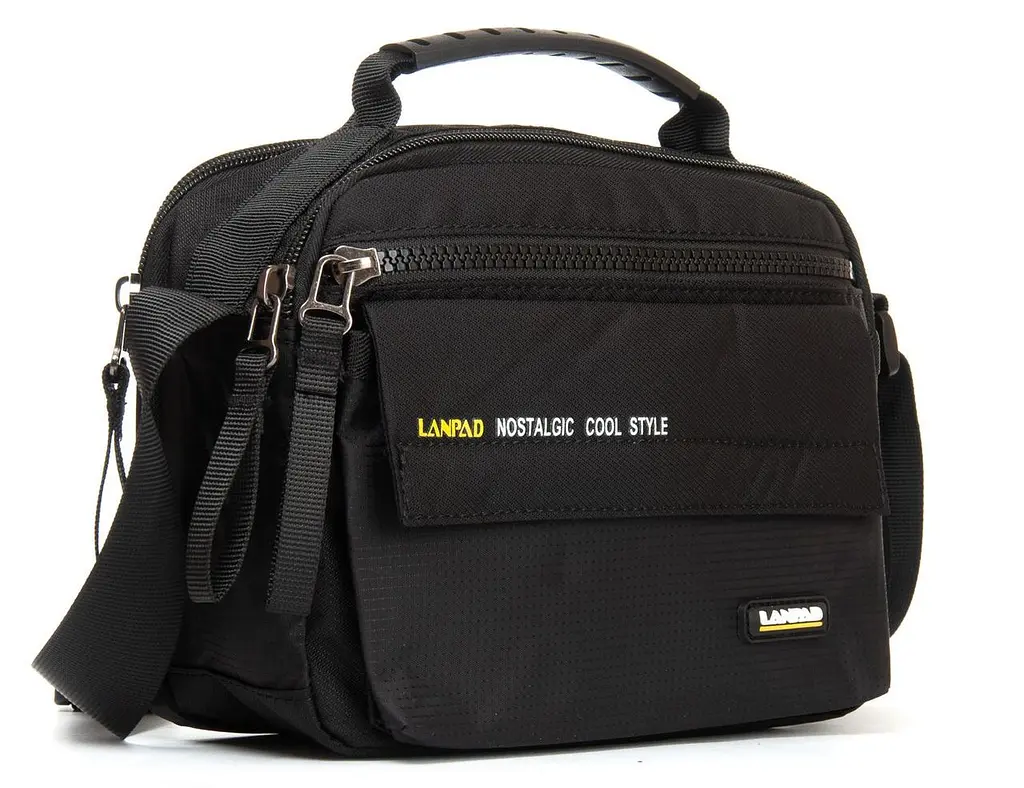 Сумка чоловіча Lanpad тканинна чорний (LAN4120 black) - фото 8
