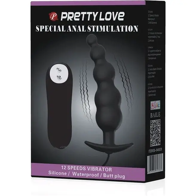 Анальний стимулятор з вібрацією Pretty Love BI-040039, Чорний - фото 10