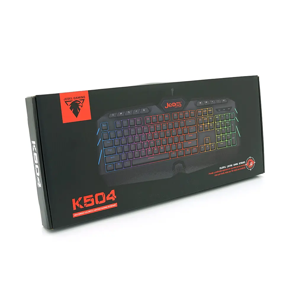 Клавиатура с подсветкой USB Jedel K504, длина кабеля 170 см, (Eng/Укр/Рус), (483х188х35 мм) Black, 104к, Q20 - фото 2
