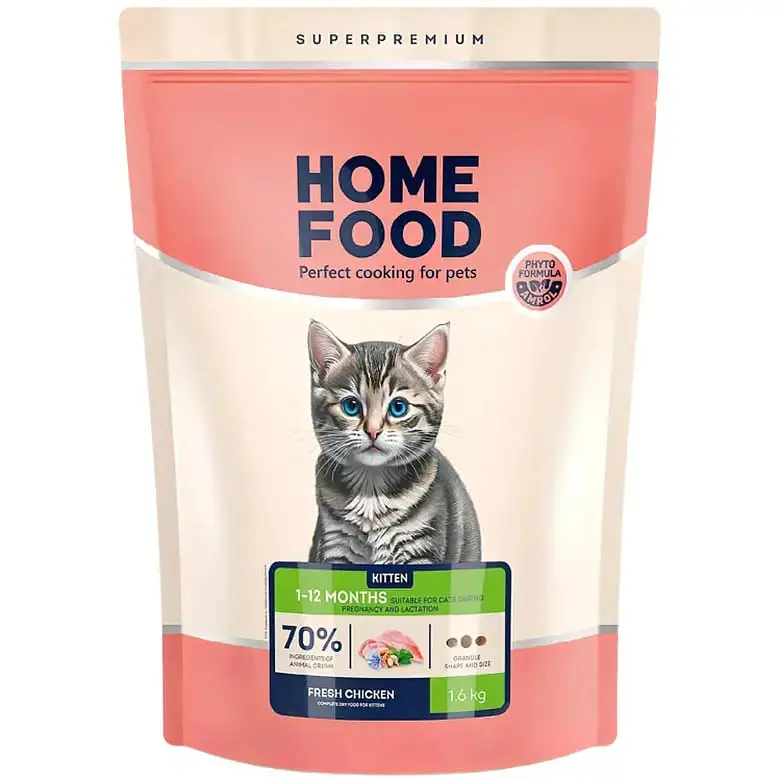 Сухий корм для кошенят Home Food Fresh з куркою 1.6 кг