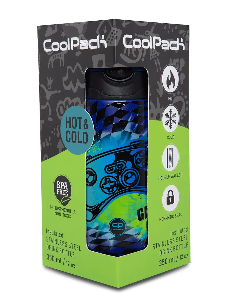 Пляшка COOLPACK BONO GAMER Chess для води 350 мл металева (Z10964) - фото 2