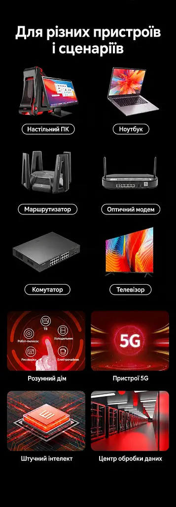 Мережевий кабель Ethernet Cat 8 UGREEN NW153 10 м патч-корд зі штекерами RJ45 на обох кінцях теоретична швидкість передавання до 40 Гбіт/с сумісний із мережами до категорії 6A включно зовнішній діаметр 6,5 мм екранування F/FTP плетена зовнішня оболонка жили з чистої міді з пилозахисними ковпачками на обох штекерах смуга пропускання 2000 МГц чорний (30795) - фото 12