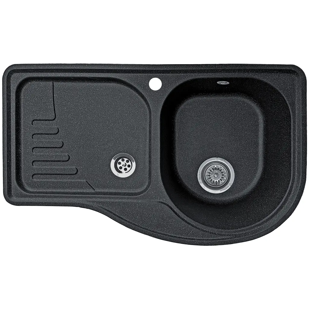 Мойка кухонная Valetti 52N гранитная 840х510 мм черная - фото 3