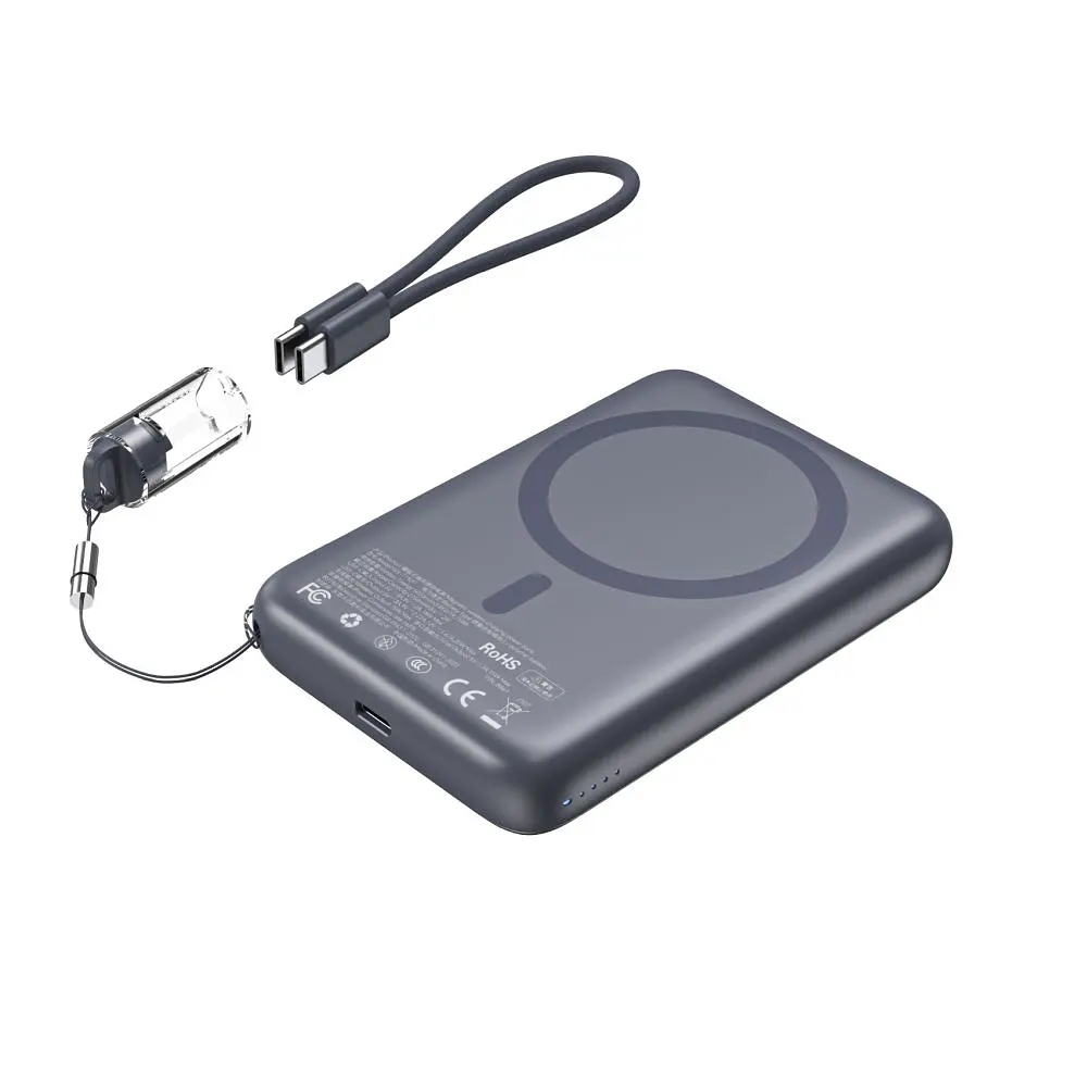 Повербанк 10000mAh Choetech B862 Grey 22.5W QC3.0 PD3.0 бездротова магнітна зарядка MagSafe (43-00168) - фото 2