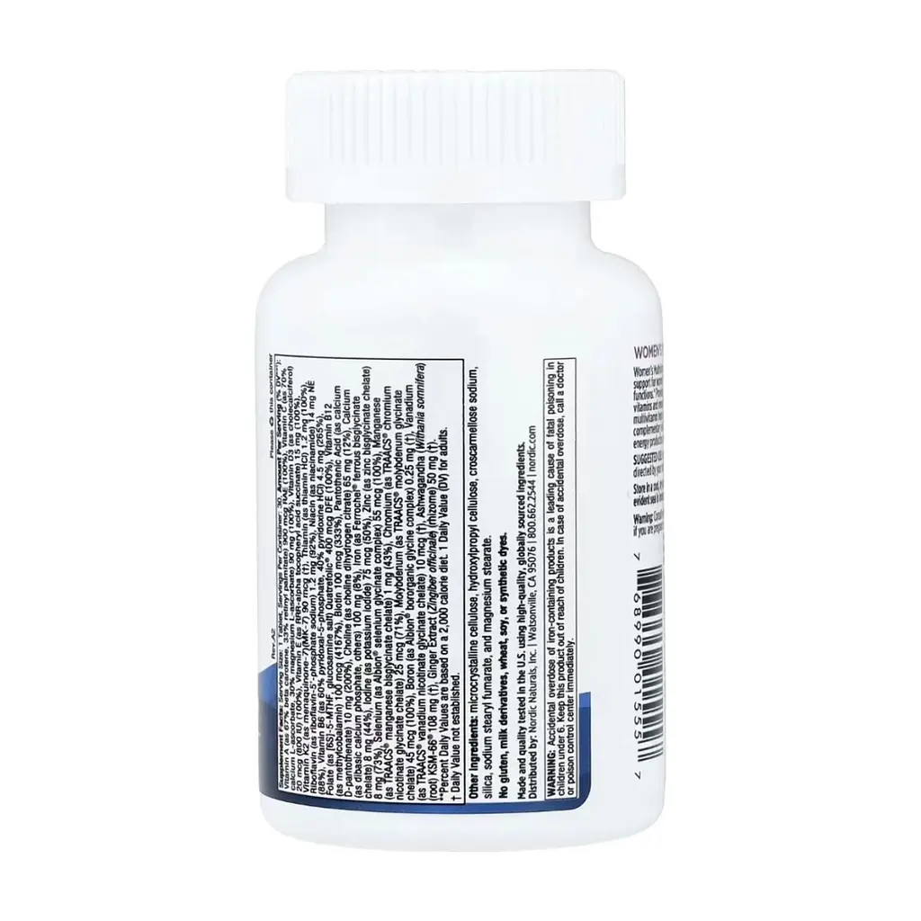 Мультивитамин Nordic Naturals Мультивитамины для женщин, Women''s Multivitamin, One Daily, 30 таблет (NOR-01555) - фото 4